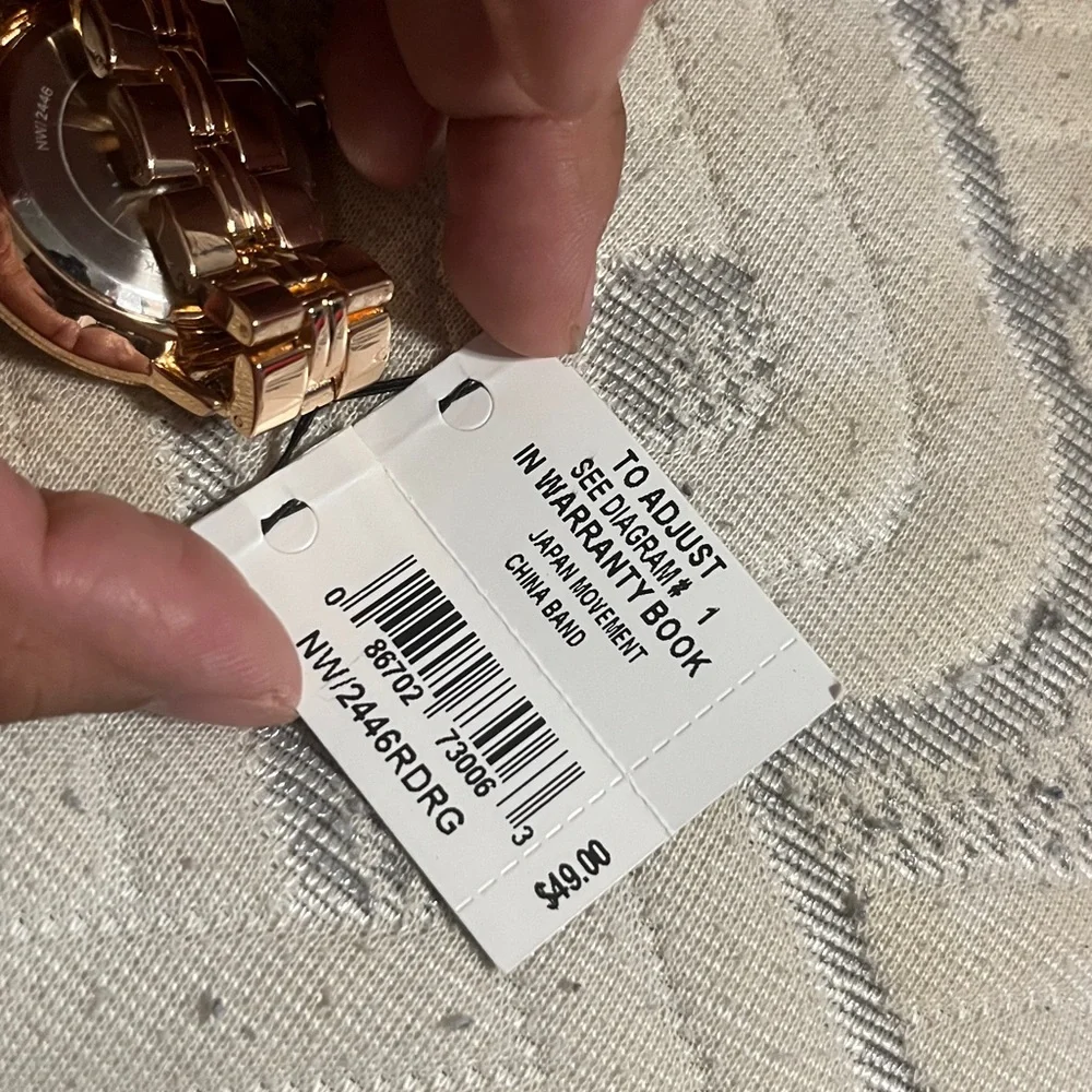 Nine West Metallic Rose Gold Watch - Picture 6 of 7